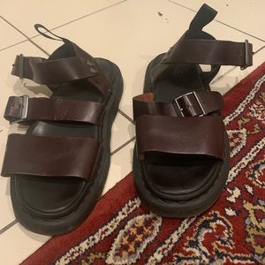 Dr.martens maroon sandals platform